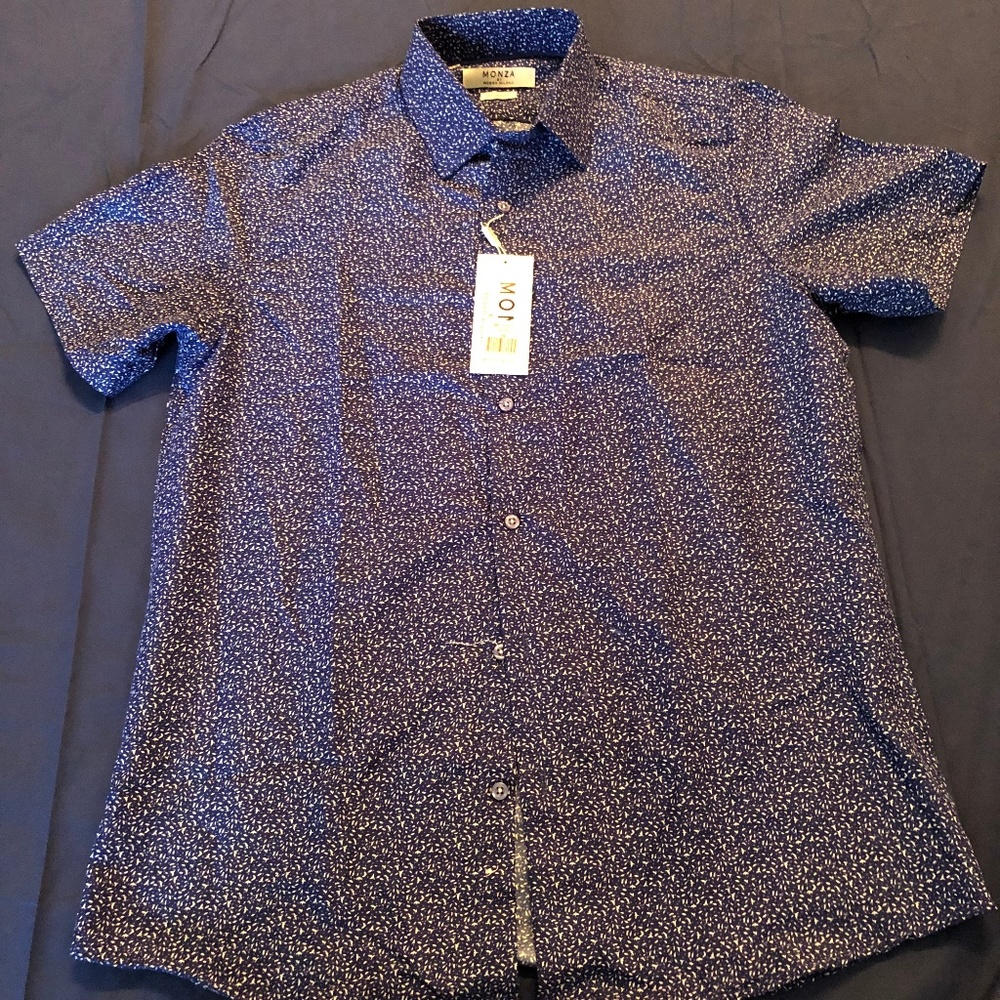 New Rosso Milano Blue Button Down Shirt Large